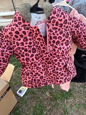Jumping Beans, Girls, 12 Months, Pink Leopard Coat